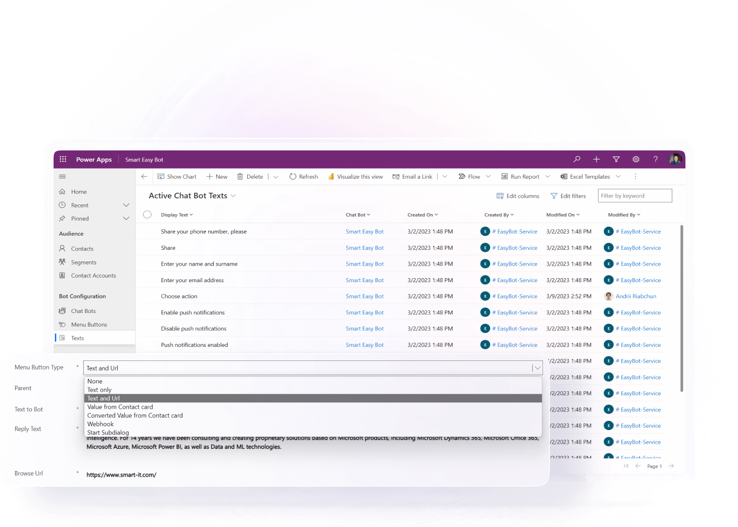 приклад адміністрування чат ботів в єдиному центрі з інтуїтивним та зручним інтерфейсом безпосередньо у вашій CRM‑системі