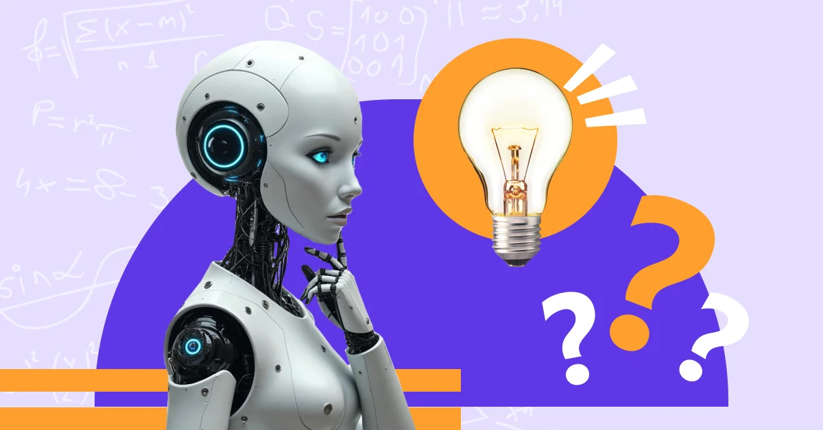 A picture of a robot with an idea