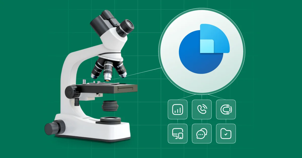 Visualization of the Dynamics 365 Sales solution in detail with the logo and icons of the processes it covers