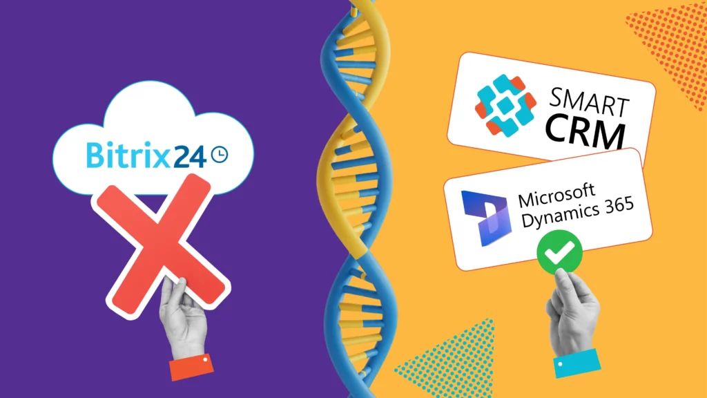 Візуальне порівняння Bitrix24 з безпечними аналогами SMART CRM та Microsoft Dynamics 365