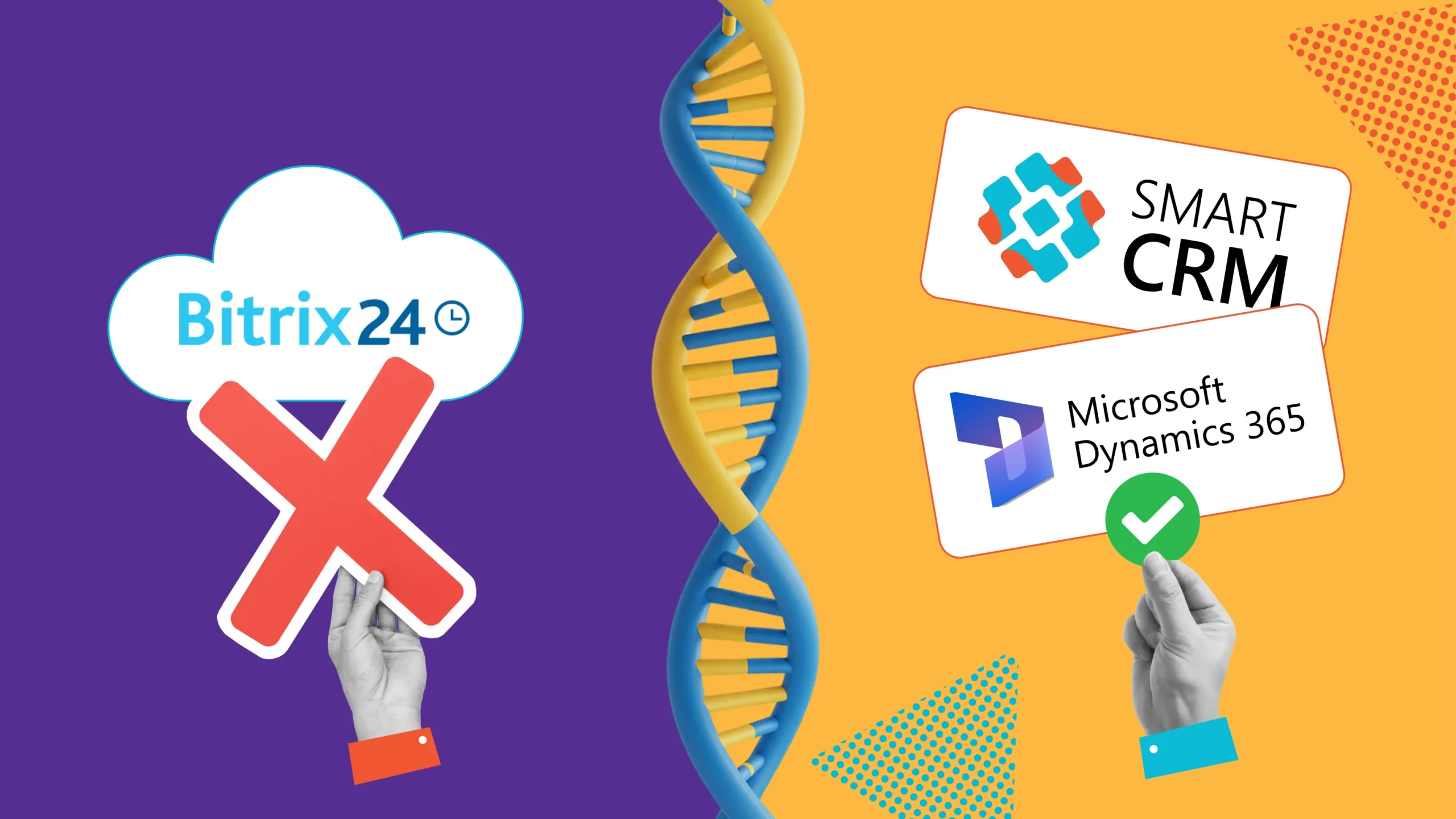 Візуальне порівняння Bitrix24 з безпечними аналогами SMART CRM та Microsoft Dynamics 365